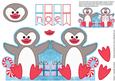 Bunting Christmas Penguin - Noel Card