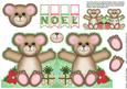 Bunting Christmas Teddy - Holly Noel Card