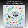 Bird and Flowers Bible Verse Christmas Card Kit Pink and Lemon