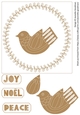 Scandinavian Christmas Card – Bird in Wreath (Tan)