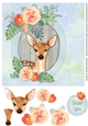 Sweet Deer with Roses Printable Card