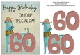 Printable Funny Dog 60th Birthday Card