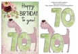 Printable Funny Dog 70th Birthday Card
