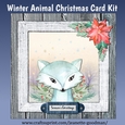 Printable Winter Arctic Fox Christmas Card Kit