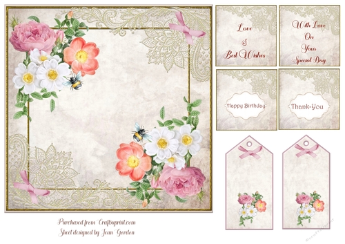 7x7 Flowers & Lace Topper