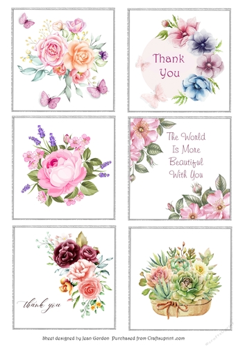 6 Floral Toppers set 2