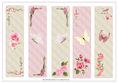 Butterflies and Roses Bookmarks
