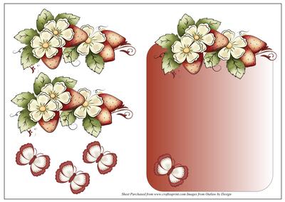 Flowers & Strawberries Card Front
