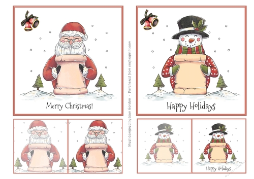 Christmas Santa & Snowman Toppers