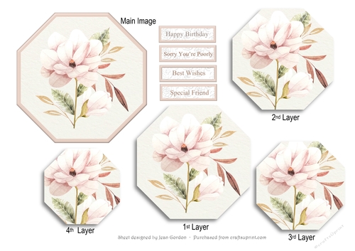 Octagonal Cream Floral Pyramage