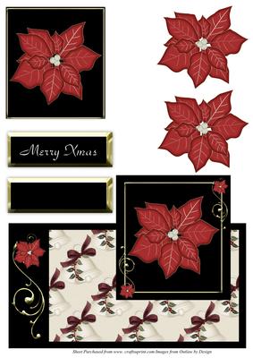 Christmas Poinsettia Card Front