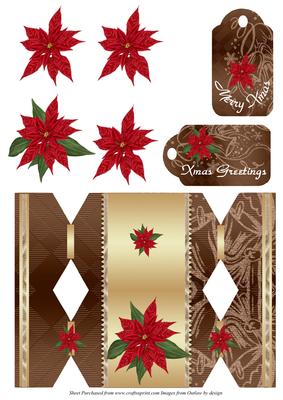 Gold Xmas Cracker Cut and Fold Card