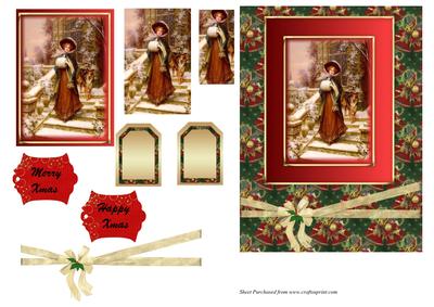 Vintage Lady Card Front with Pyramage