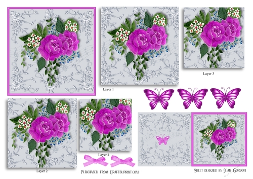 6 Purple Flowers Pyramage