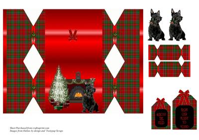 Scottish Tartan Cracker with Scotty Dog