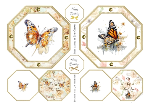 Octagonal Butterfly Toppers