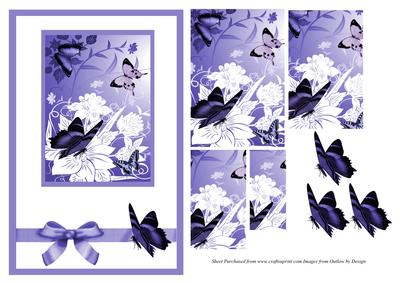 Purple Butterflies Card Front