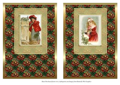 2 Xmas Vintage Card Fronts