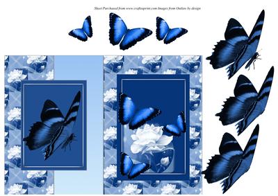 Butterflies and Rose Foldback Card