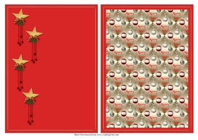 2 A5 Size Baubles and Stars Backing Paper