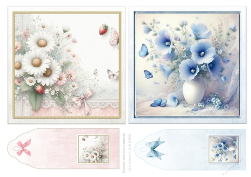 2 Floral Card Fronts set 1