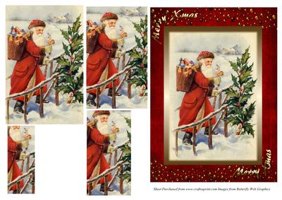 Santa Card Front with Pyramage
