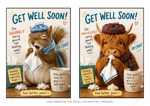 2 Comical Get Well card fronts