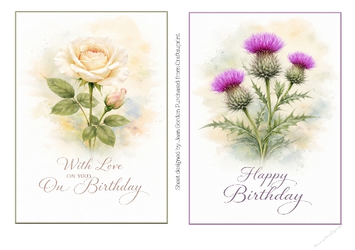 Rose and Thistle 5x7 toppers