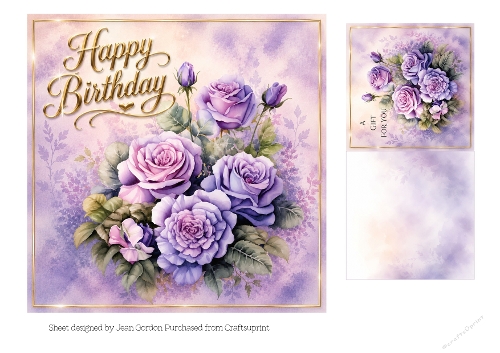 ROSES HAPPY BIRTHDAY 7X7 TOPPER