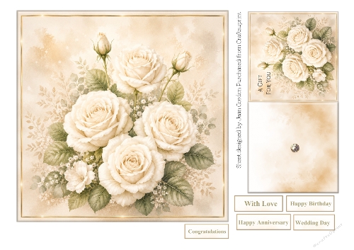 7x7 Cream Roses