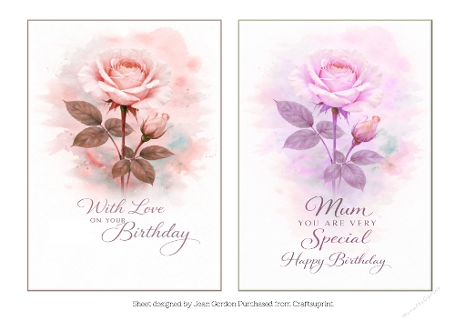 2 5x7 Rose Card Fronts