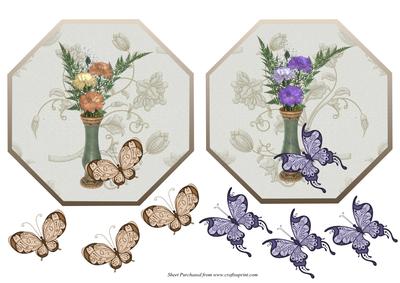 Floral Toppers with Butterflies