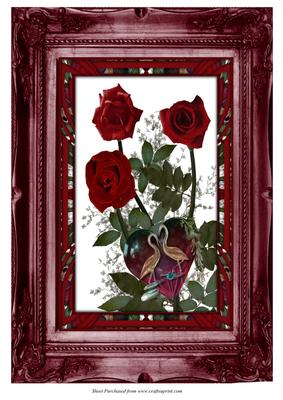 Red Roses in a Frame