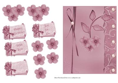 Floral and Pearls Quick Card