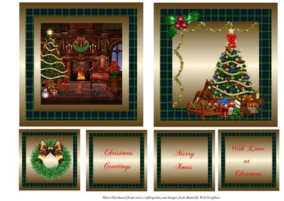 Xmas Tartan Toppers & Sentiments