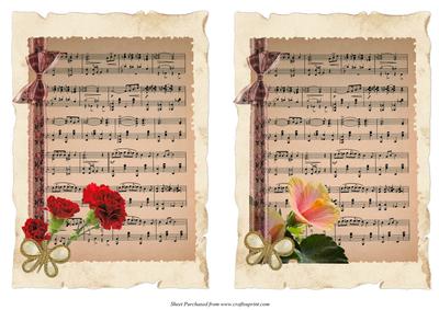 Music and Floral Card Fronts