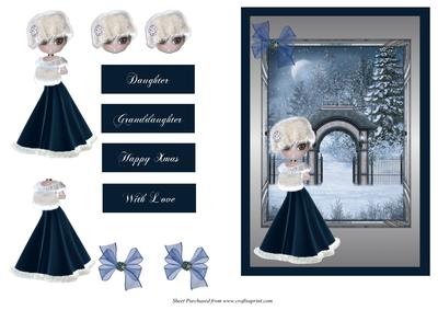 Blue Xmas Card Front