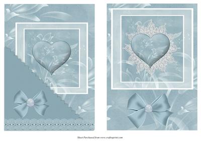Blue Hearts & Lace Card Fronts