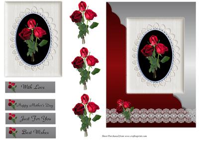 Red Roses and Lace Quick Card