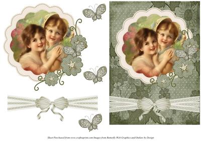 Vintage Girls Quick Card