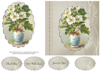 Vase of Flowers Square Card Topper