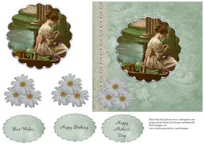 Vintage Lady Square Card Front
