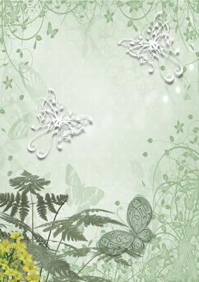Flowers and Butterflies Backing Paper 3