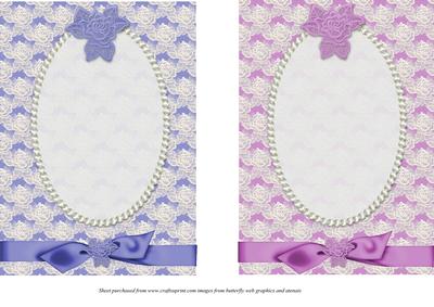 Lace Roses & Pearls Card Fronts 1