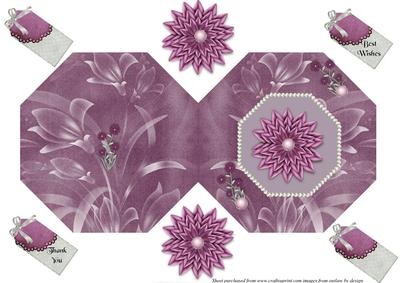 Pink Floral Octagon Card