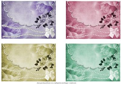 4 Envelope Style Toppers/card Fronts