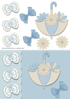 Umbrella with Flowers Card Front