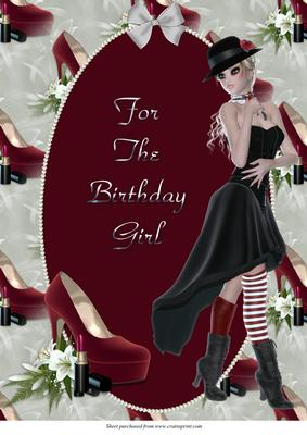 A4 Girly Birthday Card Front