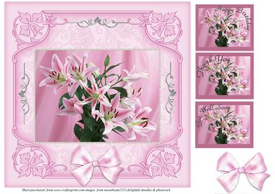 Lillies & Pearls 8x8 Card Front