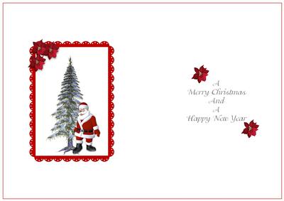Santa and Poinsettias Insert